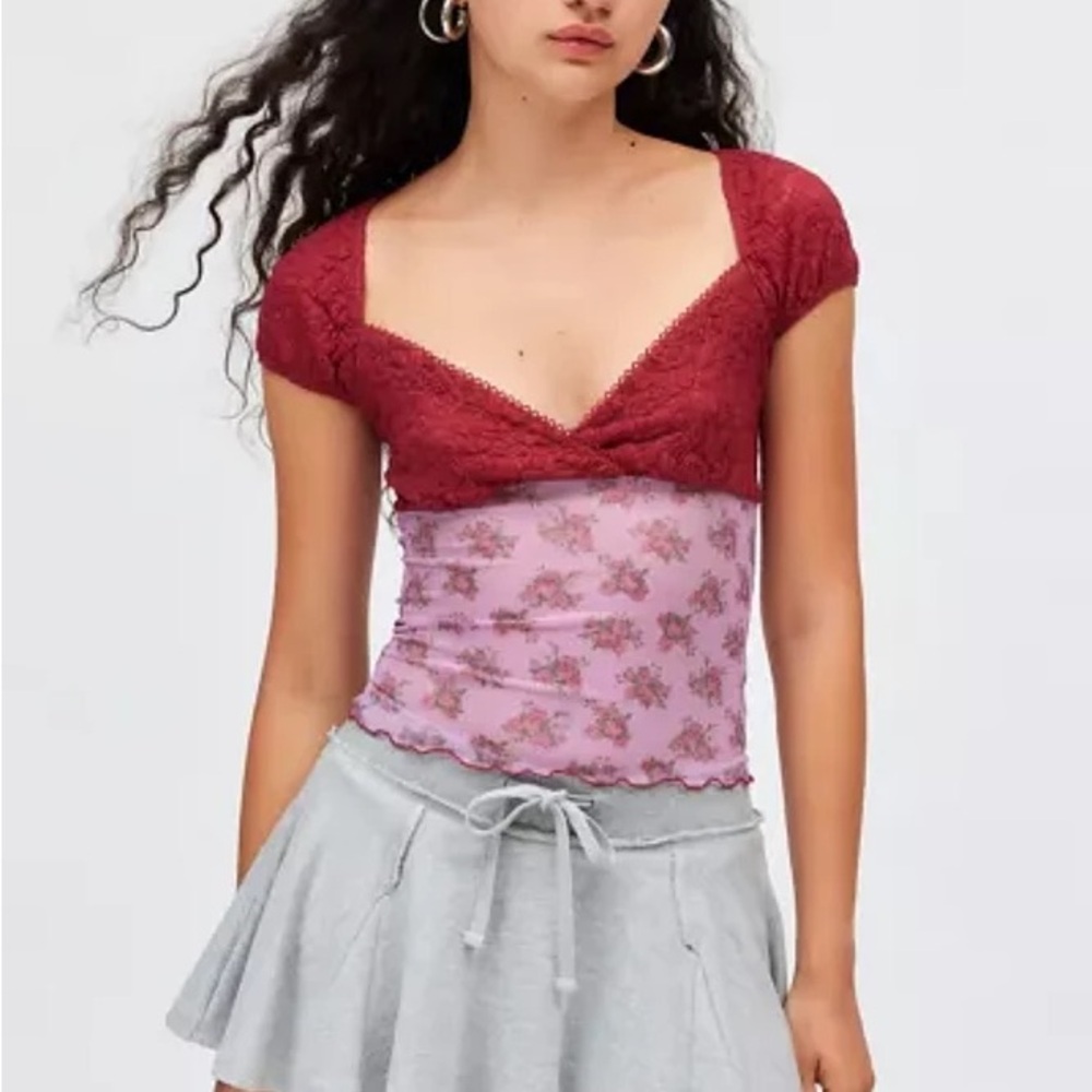 NWT URBAN OUTFITTERS ‘Kimchi Blue’ Clementine Femme Top Rose XS
